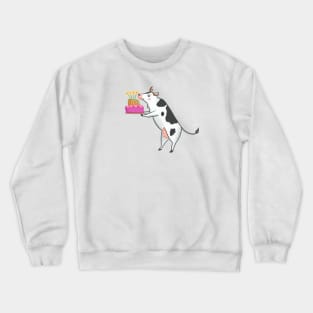 Cow with Cake Crewneck Sweatshirt